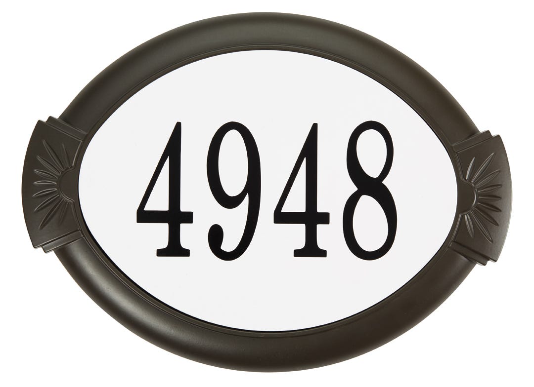 Address plaque in aluminum