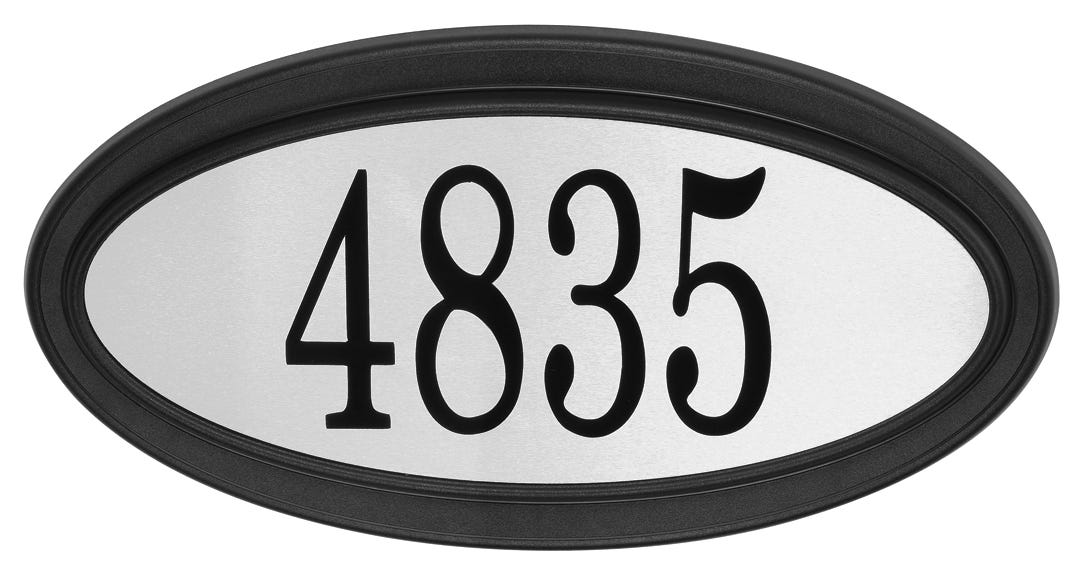 Address Plaque Oval, Contemporary Design