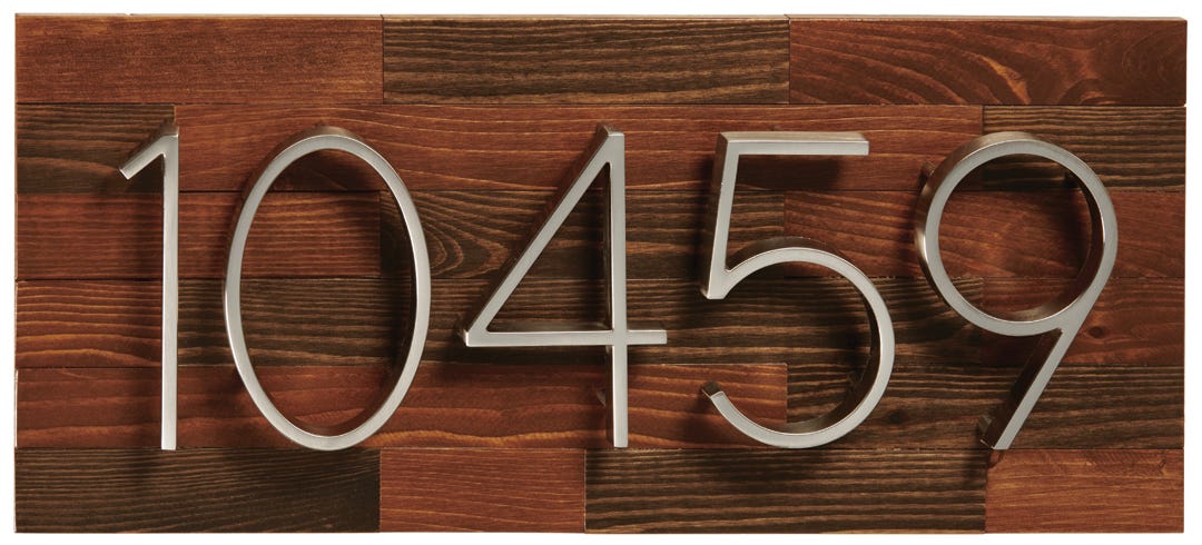 Address Plaque Rustic Wood, Large