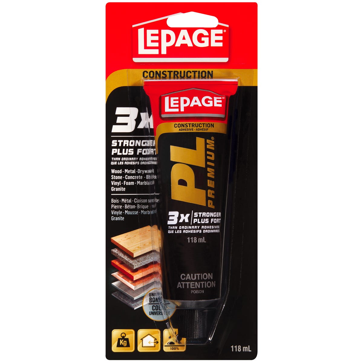 Pl Premium, Construction Adhesive, 3X Stronger, 118ml
