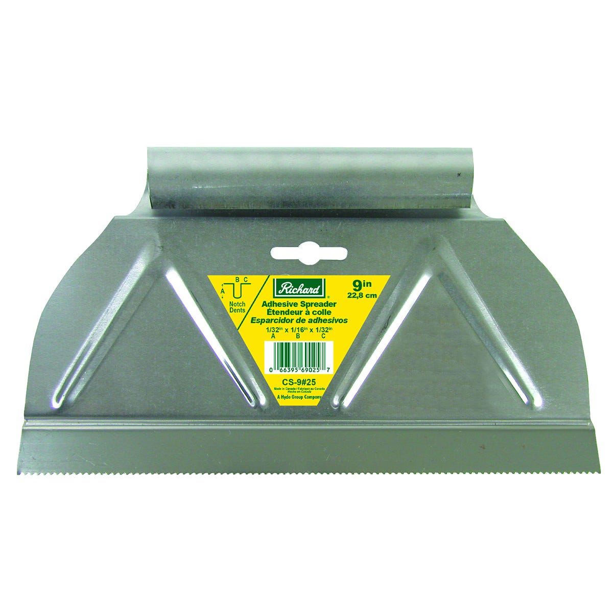 Adhesive Preader, Round Notch, 9 in.