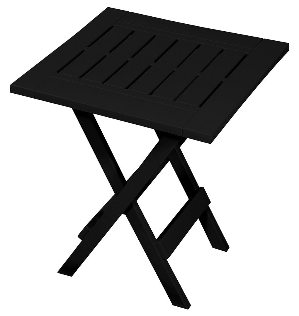 ADIRONDACK Square Resin Folding Side Table, 17 in. X 19.75 in. X 17 in., Cool Black