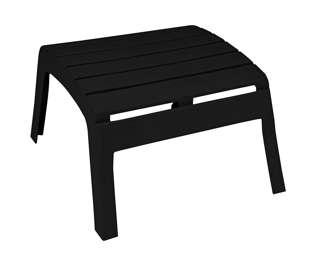 ADIRONDACK Resin Ottoman, Cool Black