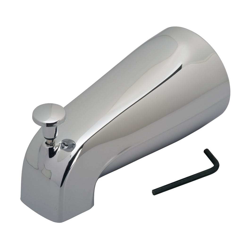 Adjustable tub spout with diverter