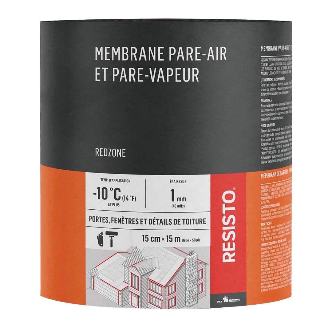 Air Barrier/Waterproofing Membrane, Self-Adhesive, 6-in. X 50-ft., 40 Mils