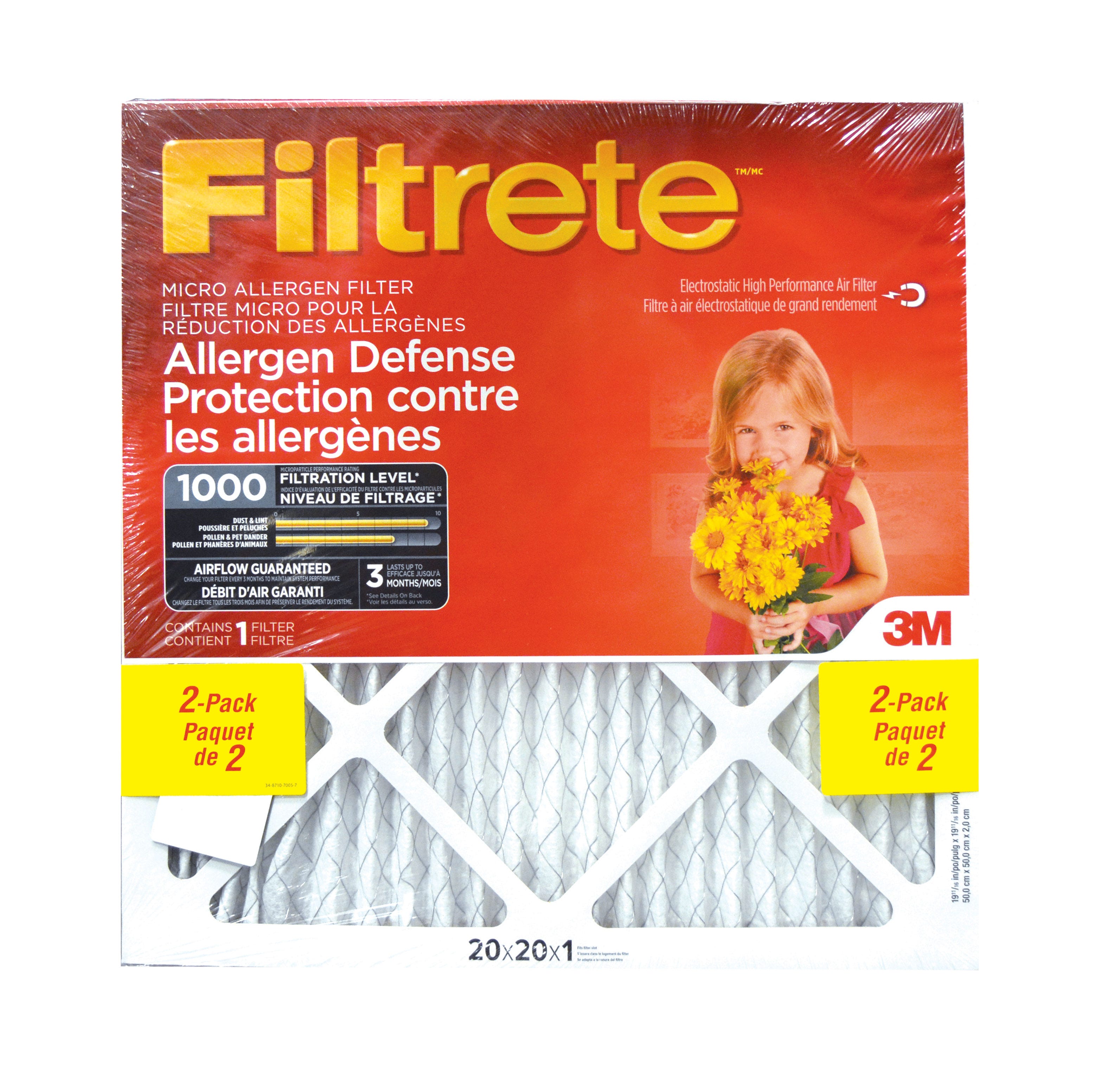 Electrostatic Air Filter, 20-in. X 20-in. X 1-in.