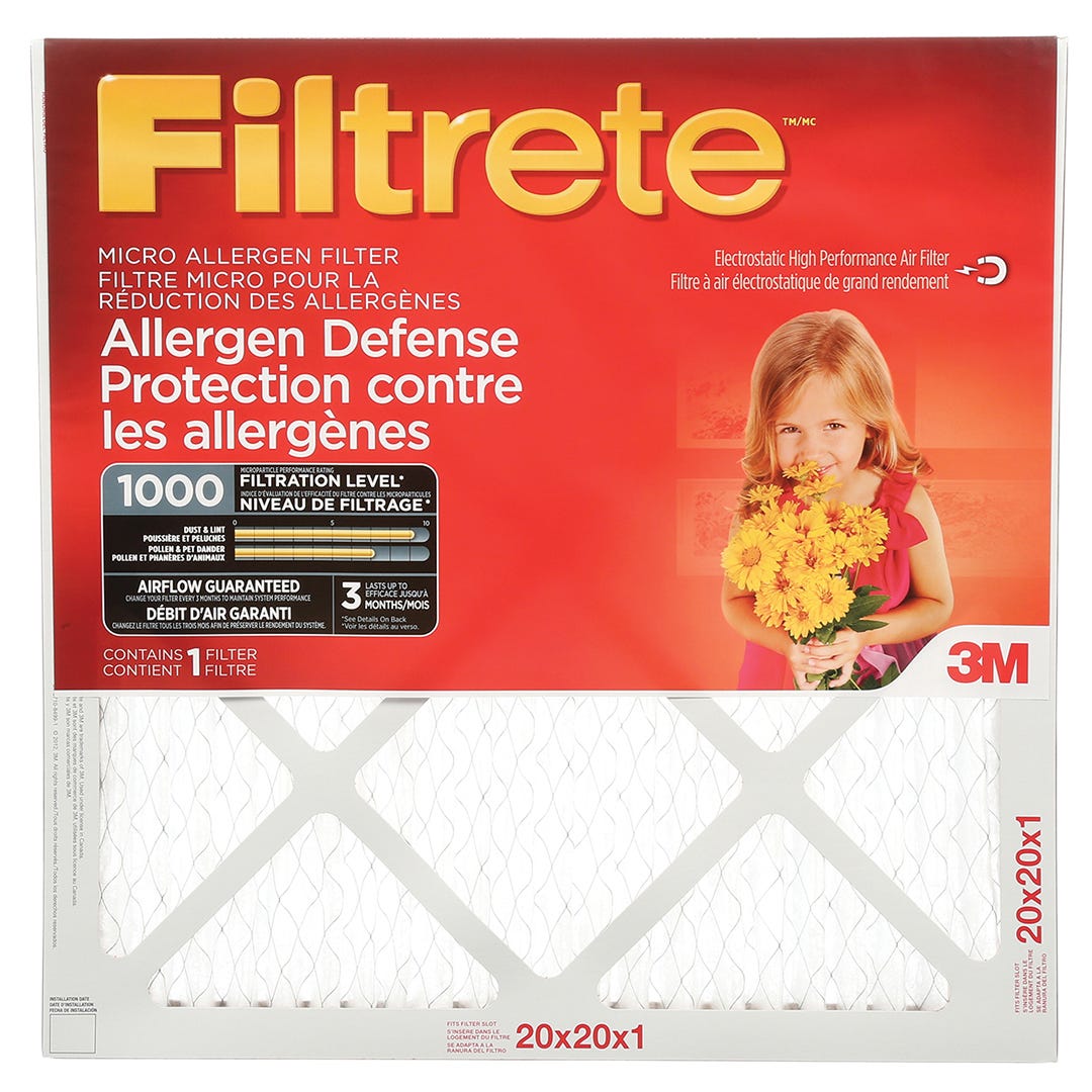 Pleated Micro Allergen Air Filter, 20-in. X 20-in. X 1-in.