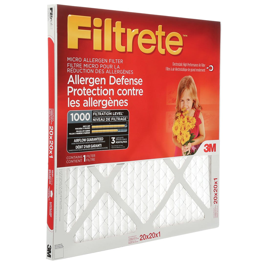 Pleated Micro Allergen Air Filter, 20-in. X 20-in. X 1-in.
