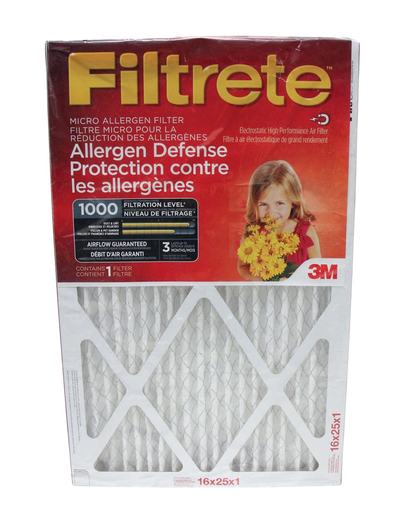 Pleated Micro Allergen Air Filter, 16-in. X 25-in. X 1-in.