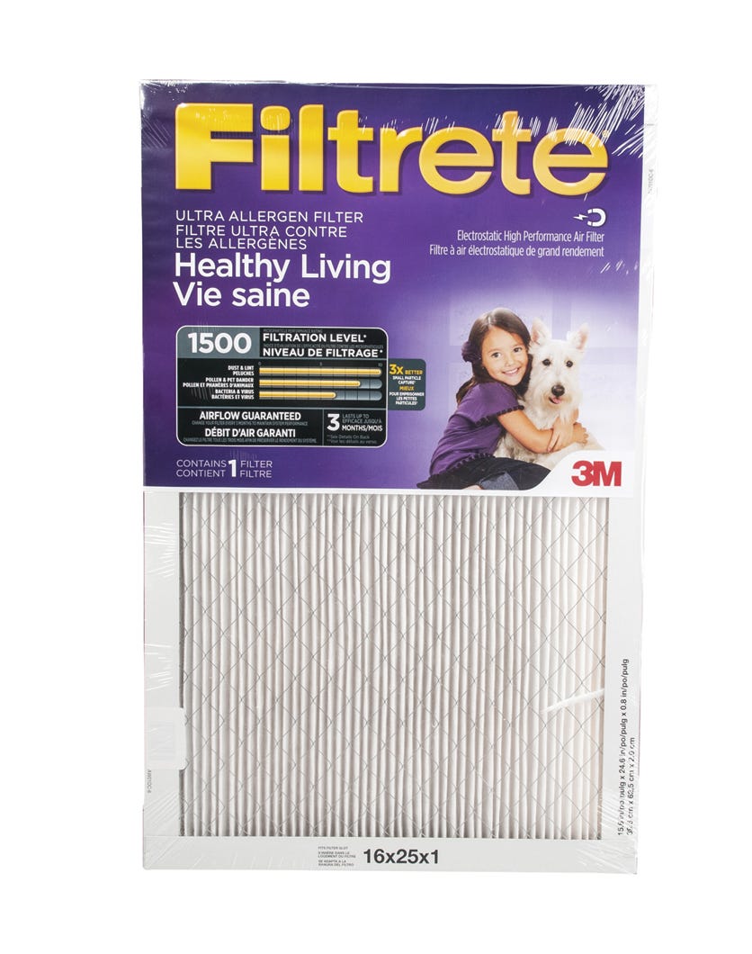 Pleated Micro Allergen Air Filter, 16-in. X 25-in. X 1-in.