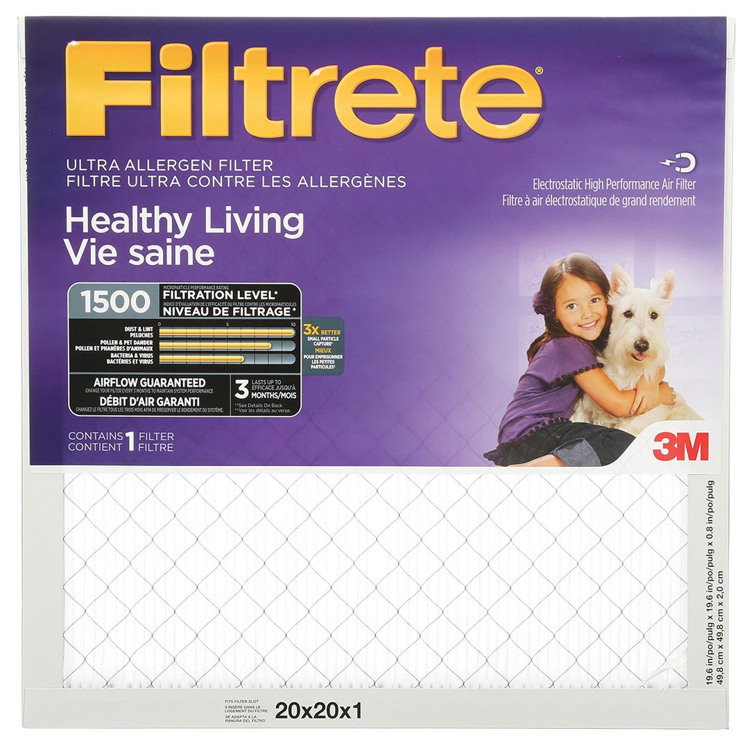 Pleated Micro Allergen Air Filter, 20-in. X 20-in. X 1-in.