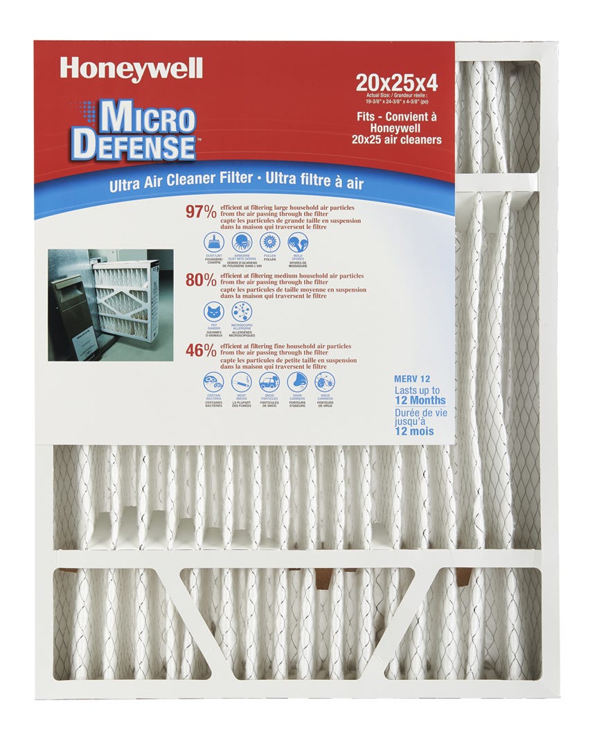 Ultra Air Filter for Furnace, 20-in. X 25-in. X 4-in.
