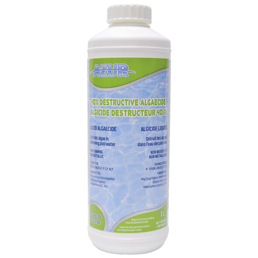 Azur Algaecide Liquid 40%, for Swimming Pool Waters, 1L