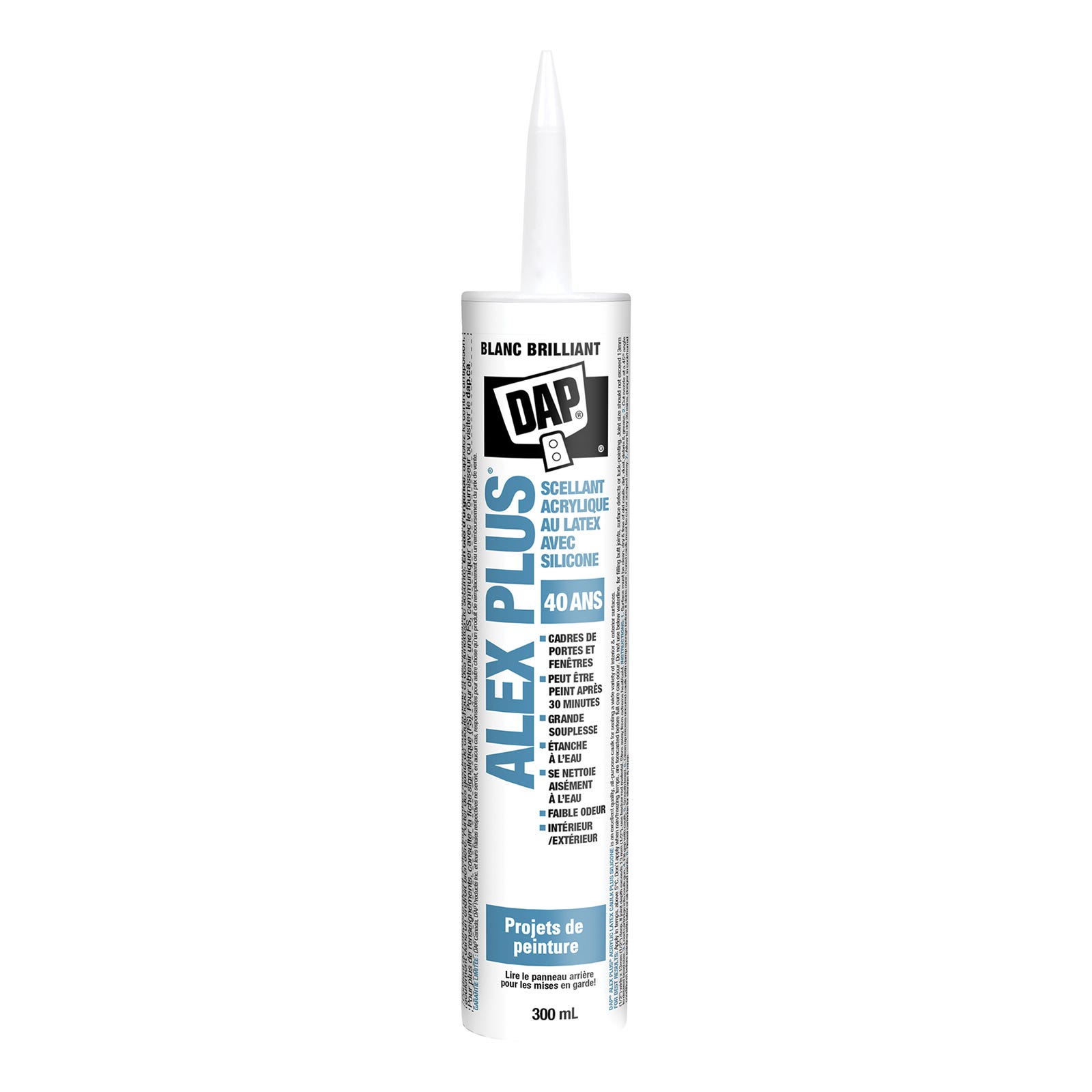 All-Purpose Caulk Acrylic Latex Caulk with Silicone, 300ml, White