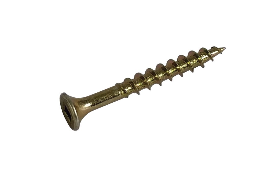 Yellow Bugle Heand All-Purpose Screw, Square Drive, #8 X 1 1/2-in., 100/Pack
