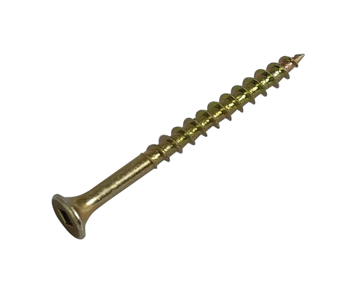 Yellow Bugle Head All-Purpose Screw, Square Drive, #8 X 2-in., 100/Pack