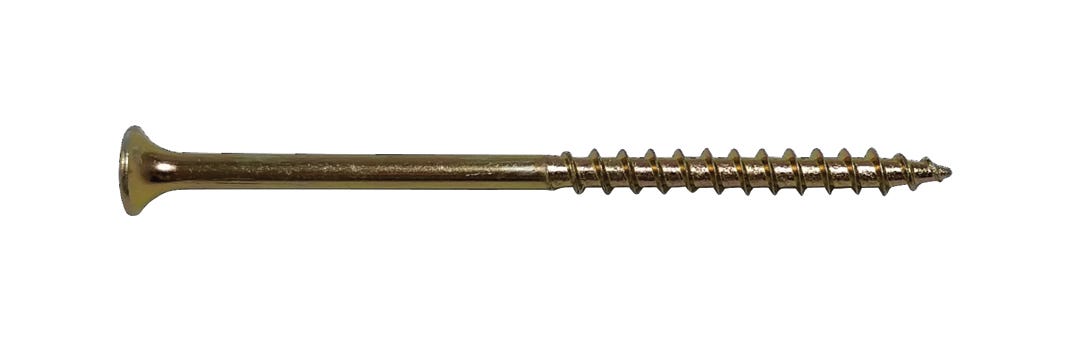 Yellow Bugle Head All-Purpose Screw, Square Drive, #8 X 3-in., 100/Pack