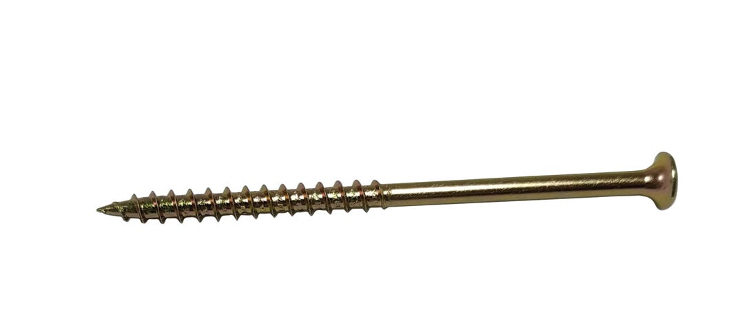 Yellow Bugle Head All-Purpose Screw, Square Drive, #8 X 3 1/2-in., 100/Pack