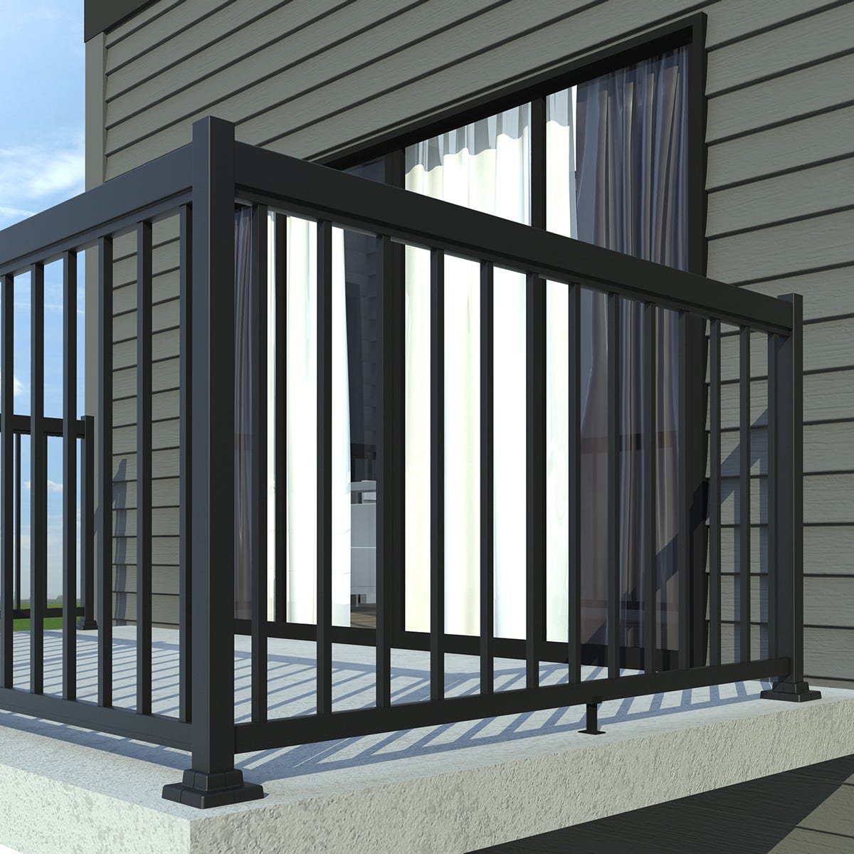 Aluminum Outdoor Railing Section Entourage, 48-in. X 59-in.