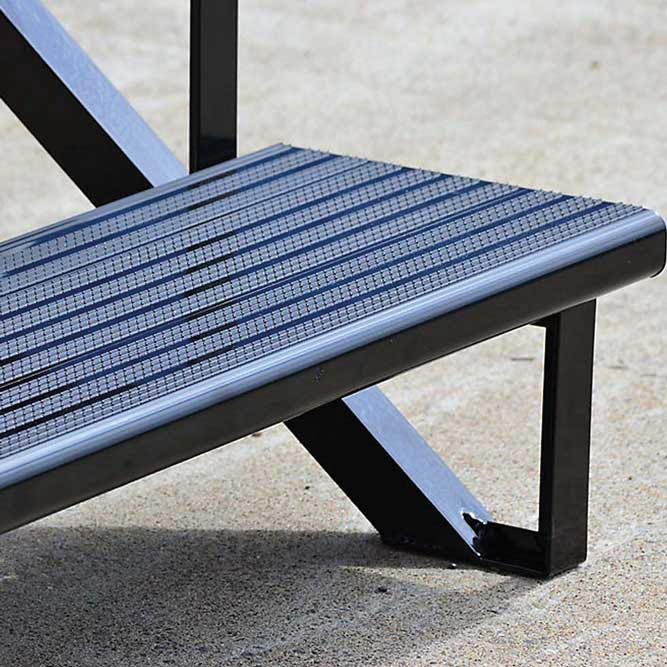 Aluminum Stair Frame, 2 Steps, Black