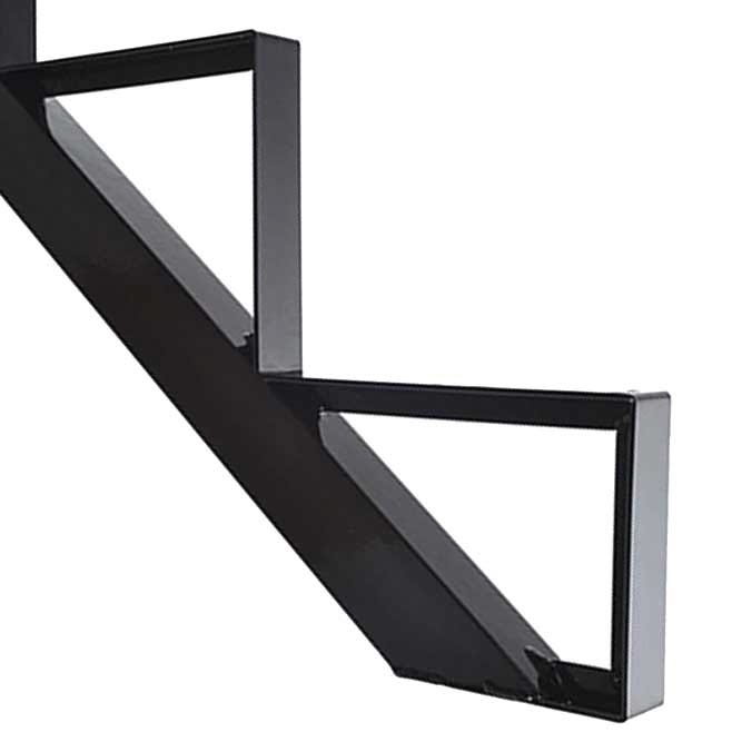 Aluminum Stair Frame, 4 Steps, Black