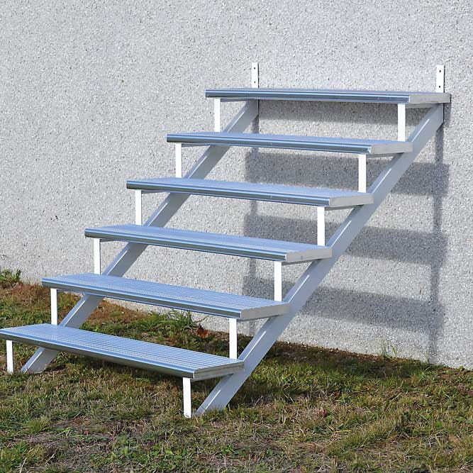 Aluminum Stair Frame, 6 Steps, white