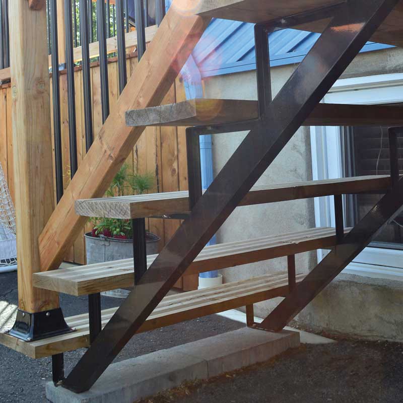 Aluminum Stair Frame, 6 Steps, black