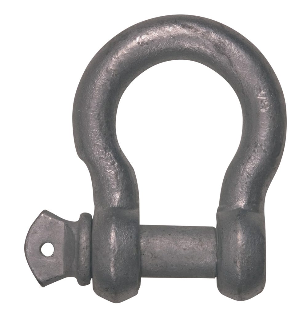 Anchor Shackle Screw Pin,  Galvanized Steel, 5/16 in.