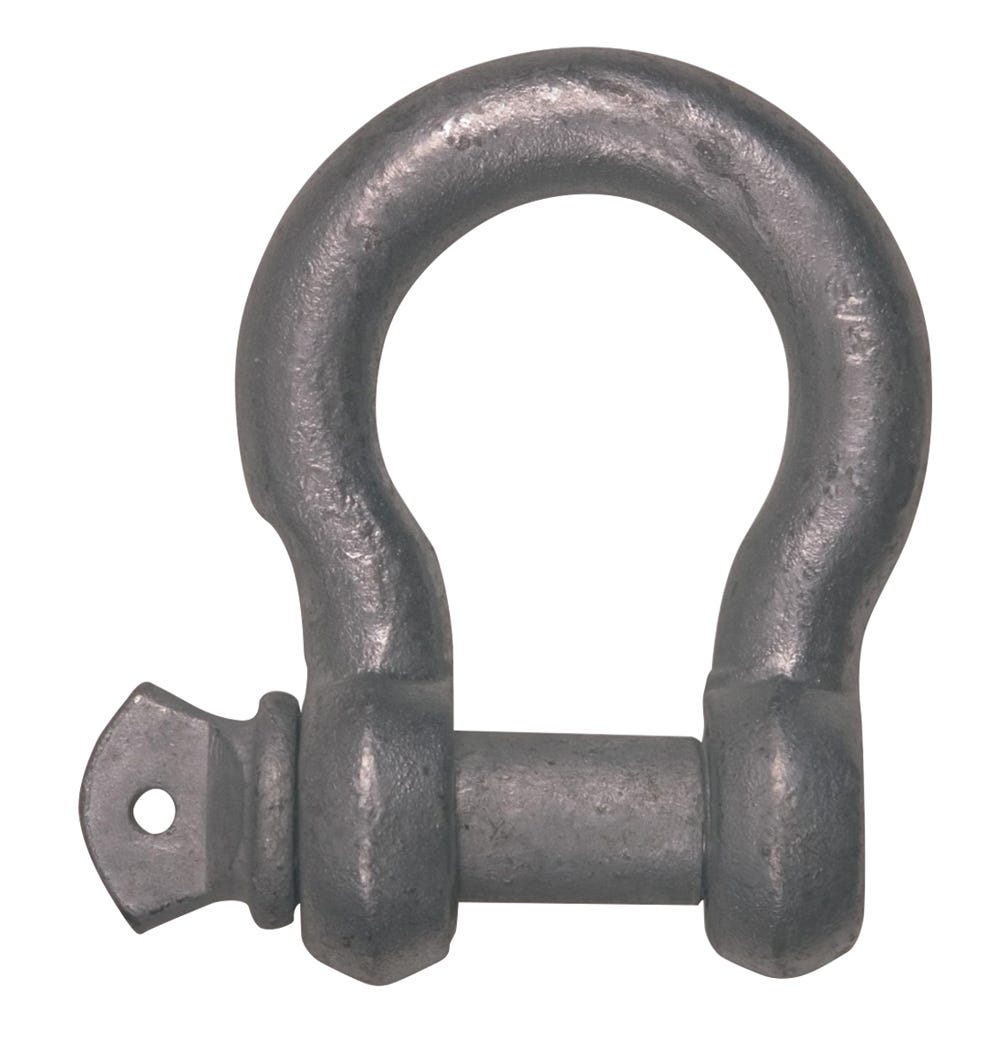 Anchor Shackle Screw Pin, Galvanized Steel, 1/2 in.