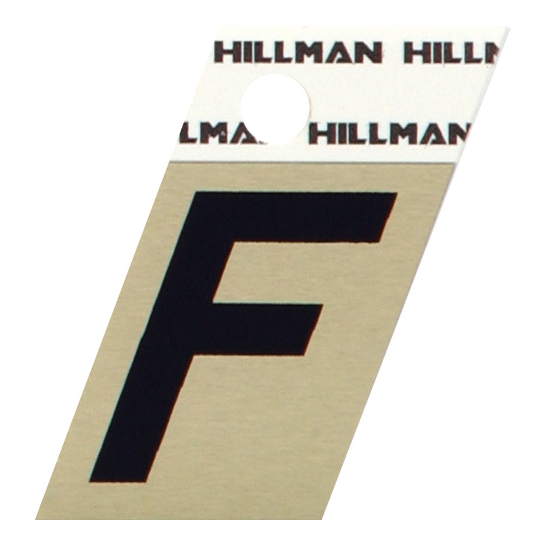 Angle Cut Letter F Self-Adhesive, Aluminium