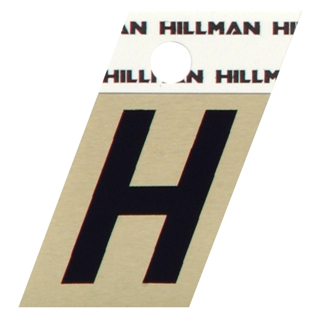 Angle Cut Letter H Self-Adhesive, Aluminium
