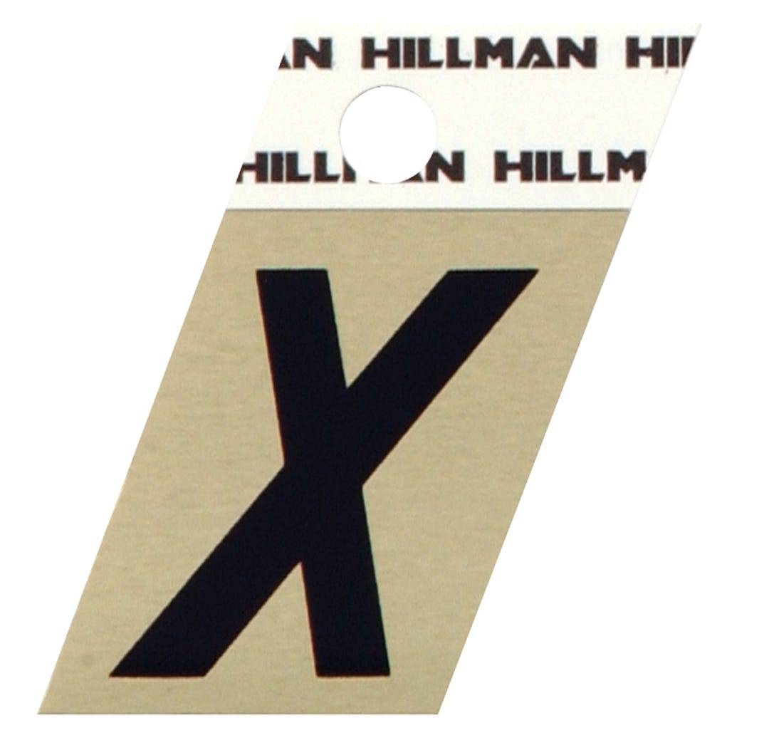 Angle Cut Letter X Self-Adhesive, Aluminium