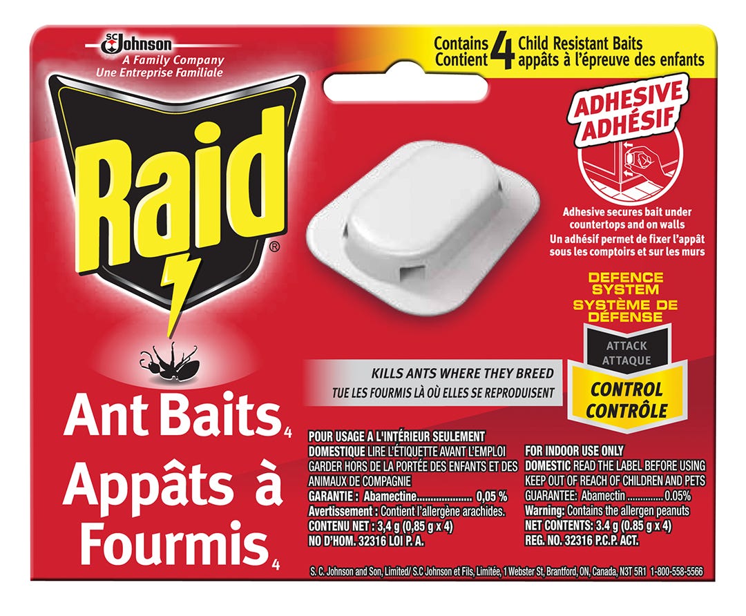 Raid® Double Control Ant Baits, 4/Pck