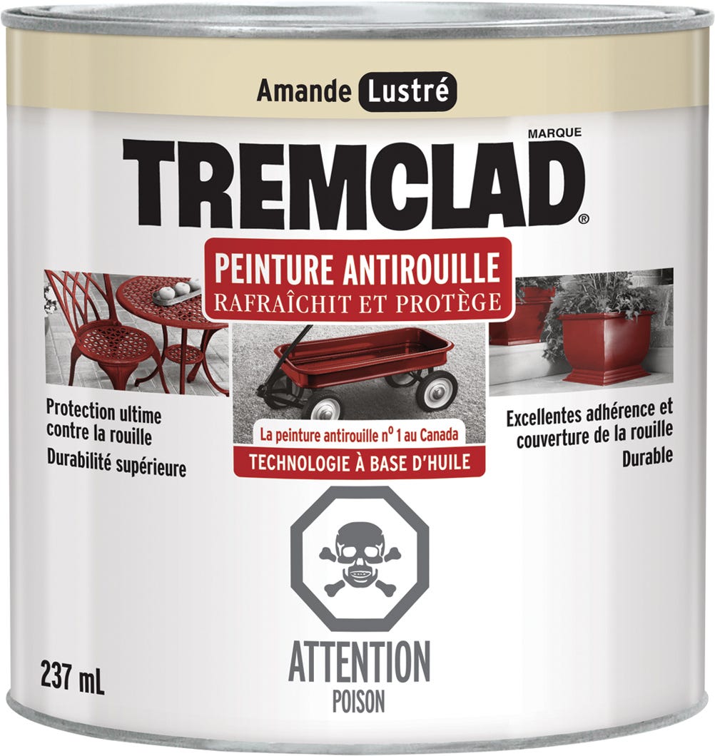 Anti-Rust Paint Oil-Based, Gloss Finish, Almond, 237 ml