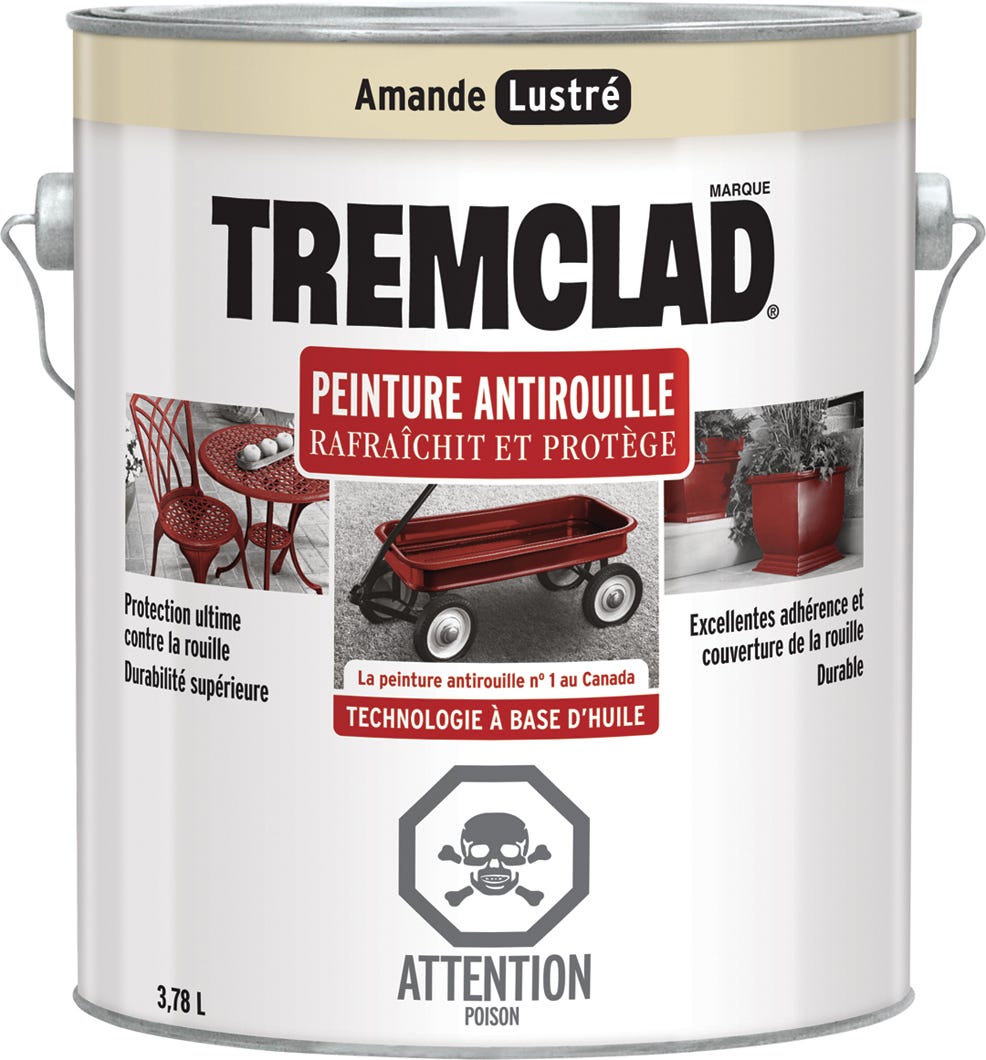 Anti-Rust Paint Oil-Based, Gloss Finish, Almond, 3.78 L