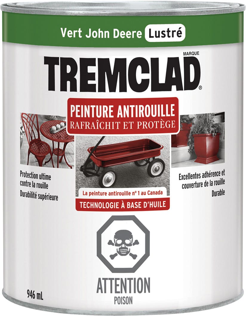 Anti-Rust Paint Oil-Based, Gloss Finish, John Deere Green, 946 ml