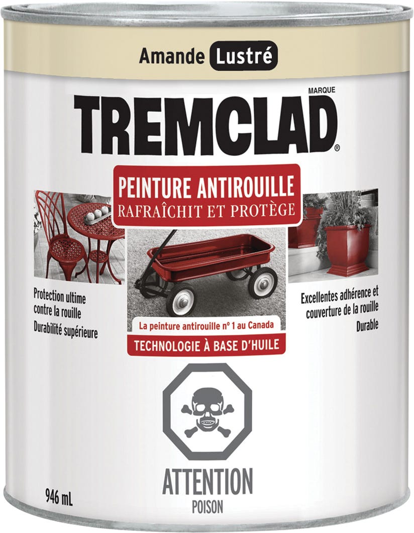 Anti-Rust Paint Oil-Based, Gloss Finish, Almond, 946 ml