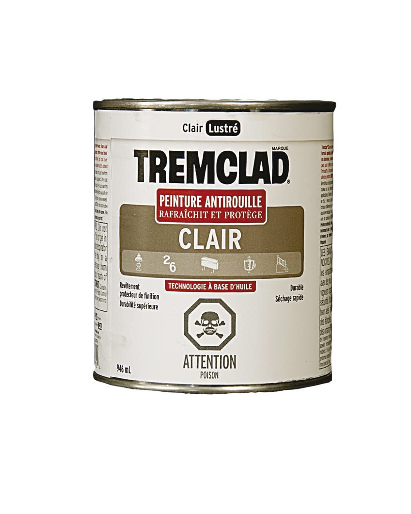 Anti-Rust Paint Oil-Based, Gloss Finish, Clear, 946 ml