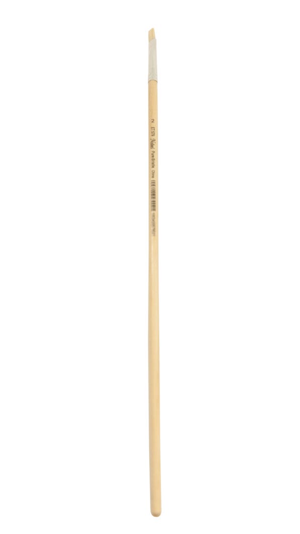 Artist Brush Flat Bristle #2, Long Wood Handle