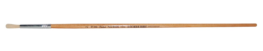 Artist Brush Round Bristle #2, Long Wood Handle