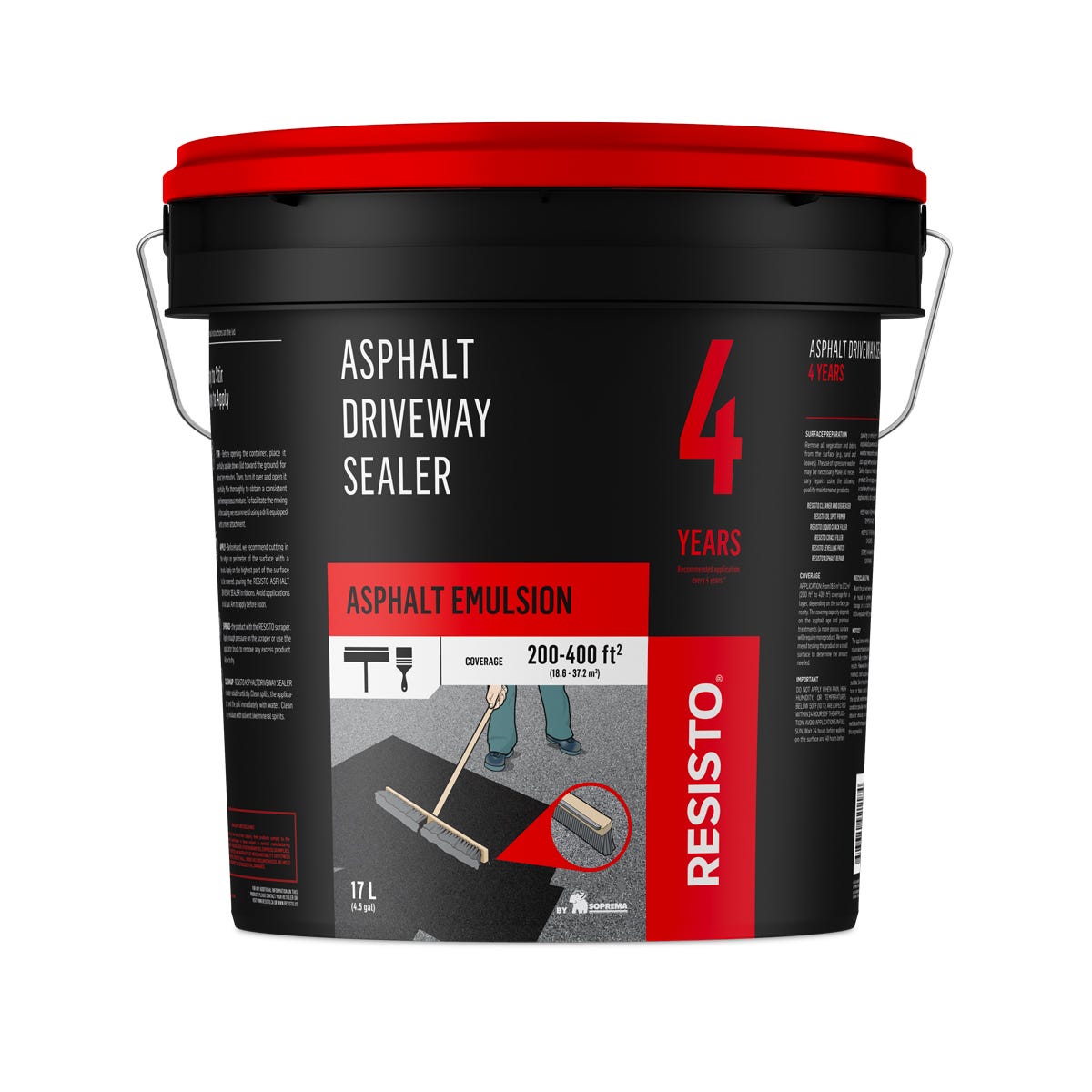 Asphalt driveway sealer, 4 years, black