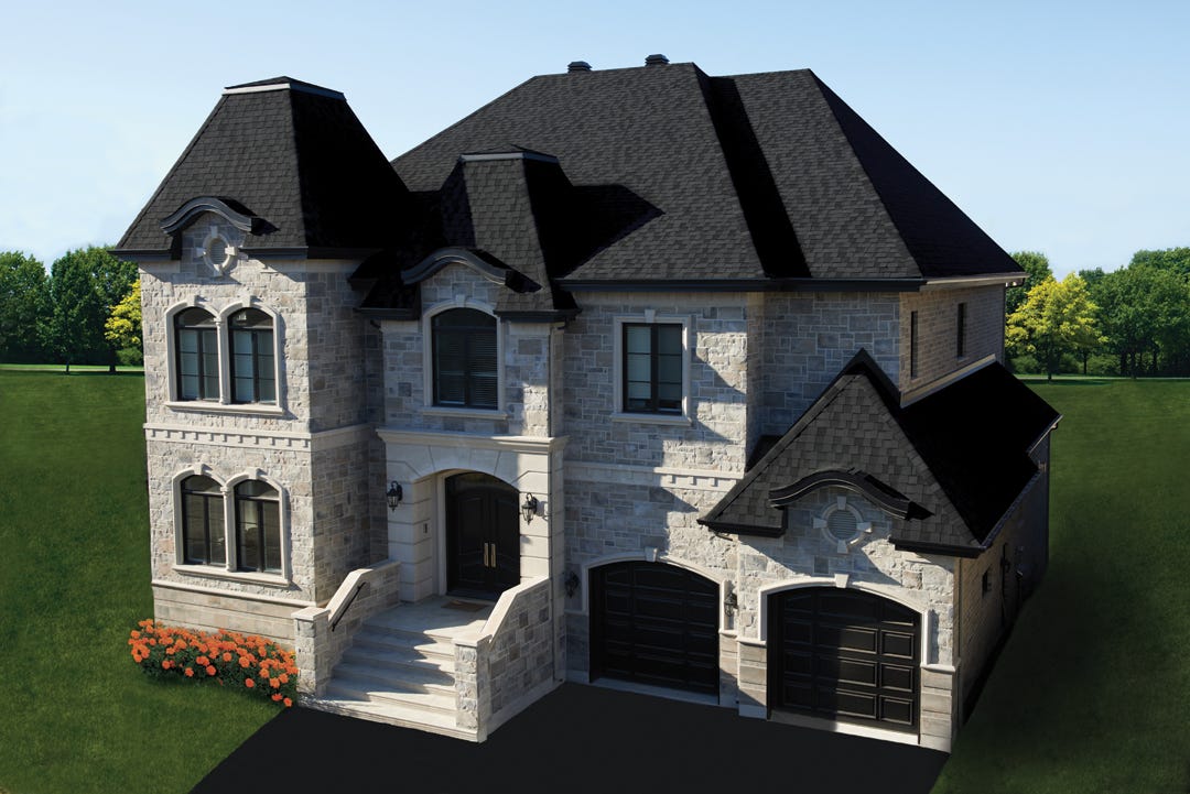 Asphalt Shingle, 2 Tone Black, Lifetime