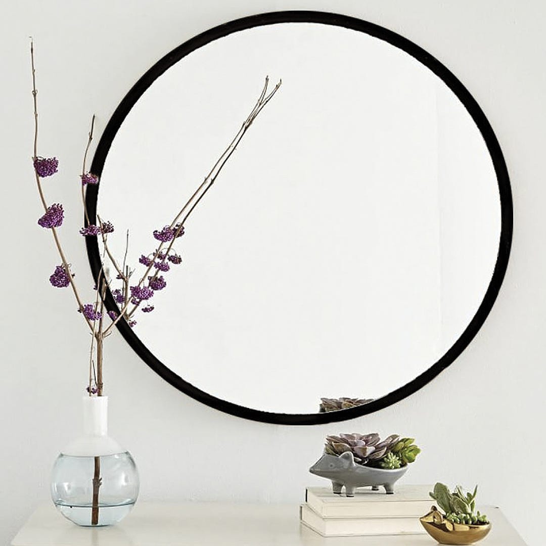 Round Wall Mirror, White Or Black, 22-in. X 22-in.