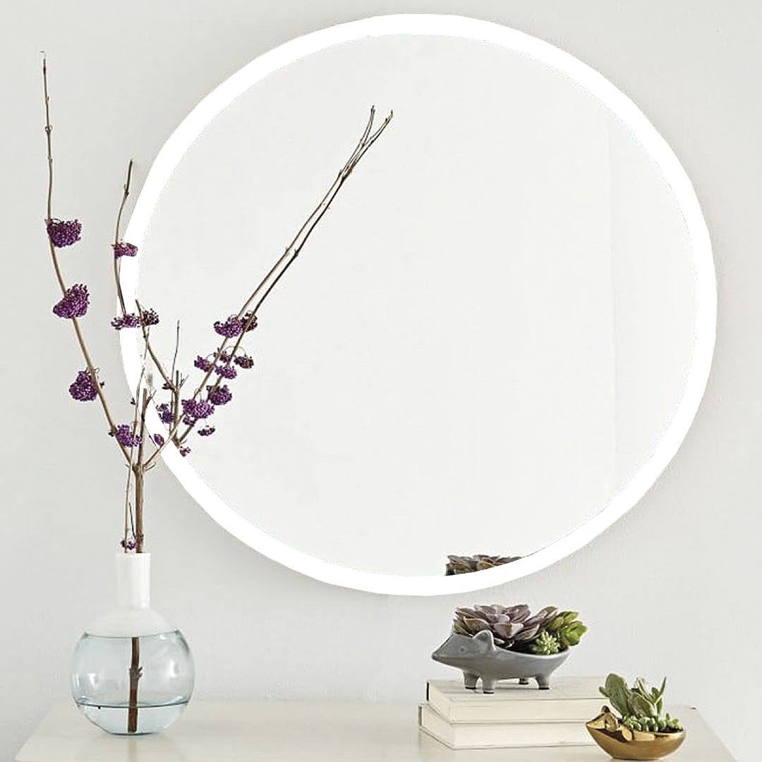 Round Wall Mirror, White Or Black, 22-in. X 22-in.