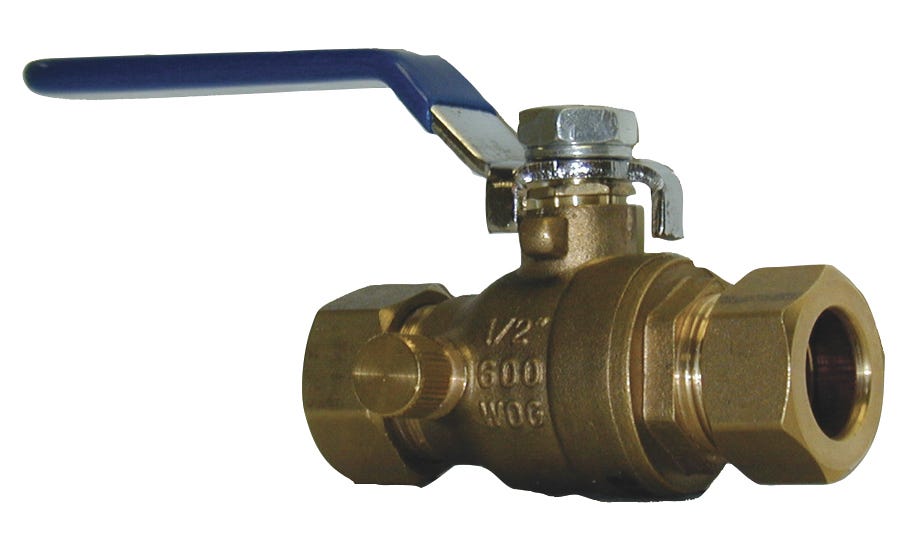 Ball Valve with Drain, Lead-Free