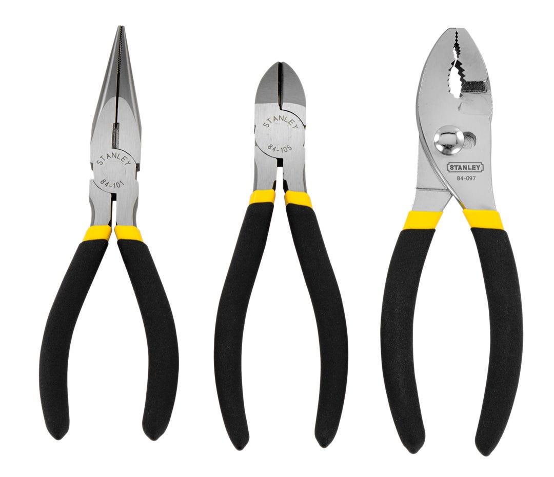 Basic plier set slip joint / diagonal / long nose