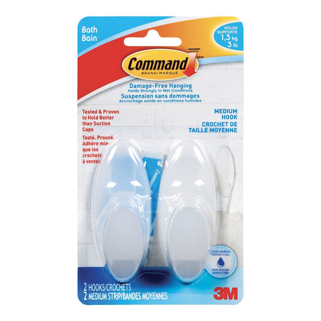 Bath hooks with water-resistant strips