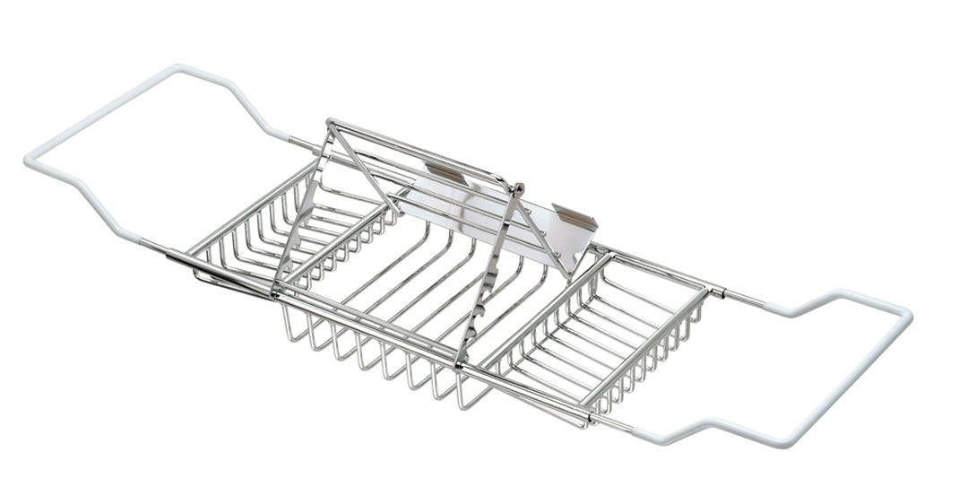 Adjustable Bathtub Caddy with Reading Stand, 30-in.-60-in.