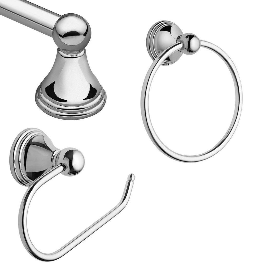 Bathroom Accessories, 3 Pc Set, Chrome