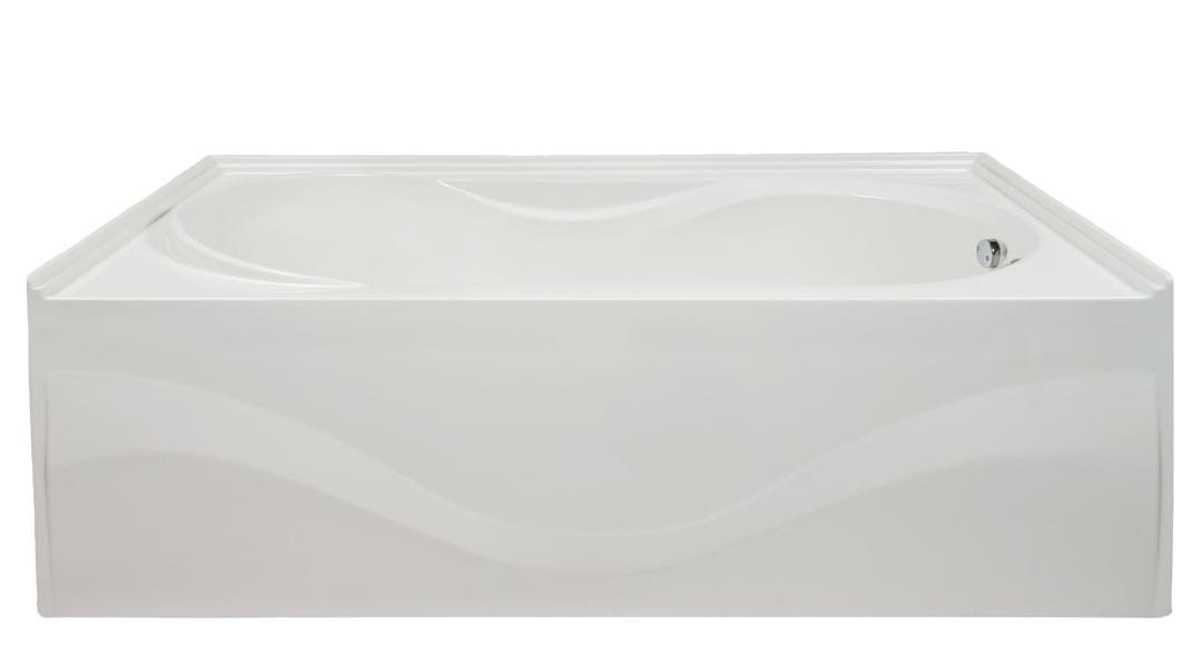 Bathtub Acrylic with-in.tegrated Skirt, Right-Hand Drain